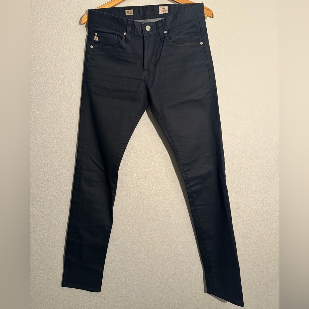 AG Jeans Men Dylan Skinny Wax Denim in Dark Navy Blue size 29
